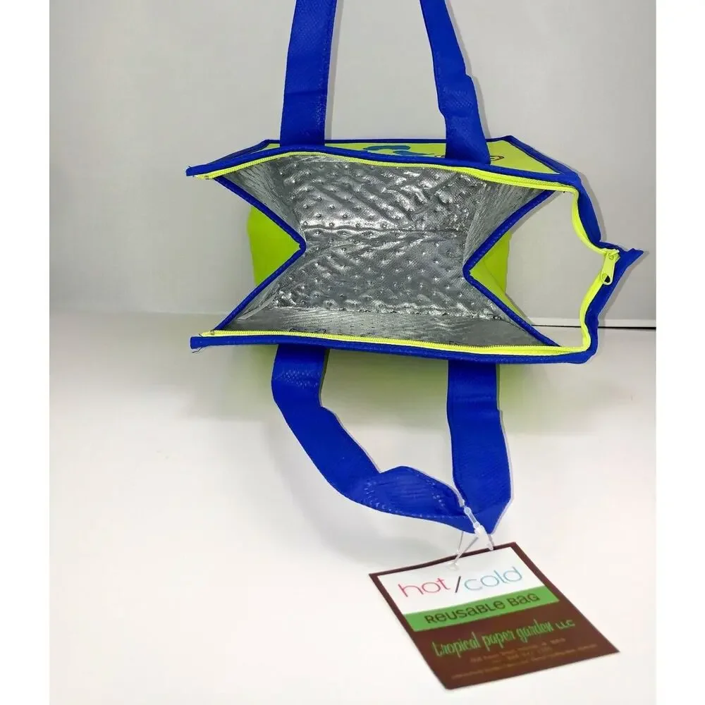 Reusable Shopping Bag / Tote / Lunch Bag / Insulated /Thermal  Tropical Paper
